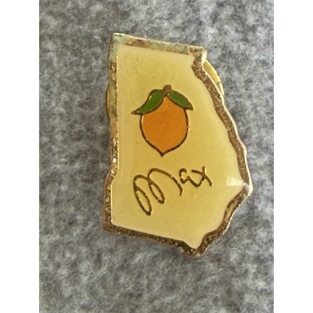 GEORGIA Peach State Max Vintage Gold Trim Tack Pin Laminated